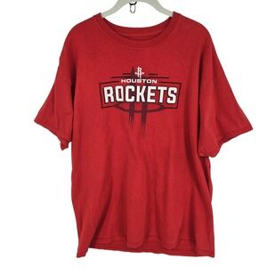 Houston Rockets Shirt Mens XL Red NBA Basketball Graphic T-Shirt Tee Cotton